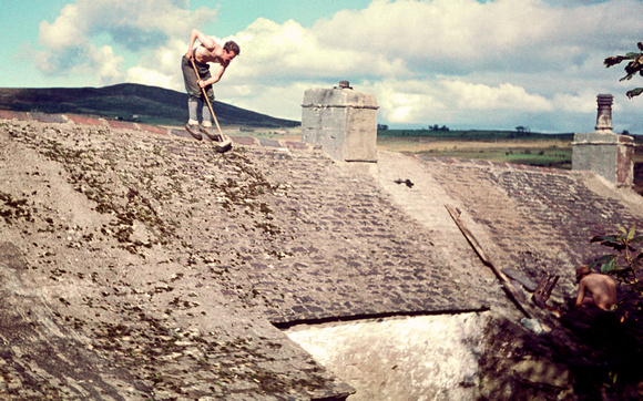Cleaning the roof - October 1961