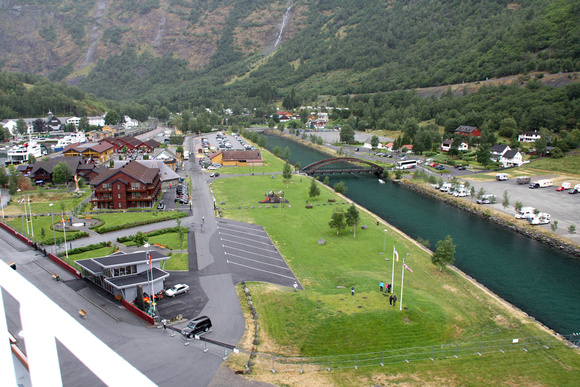 Flaam from upper deck of ship