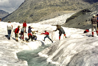 Crossing Morteratsch Glacier