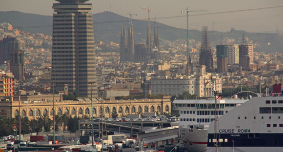 Entering Barcelona harbour