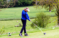 Kate Thurlow on  the 1st tee