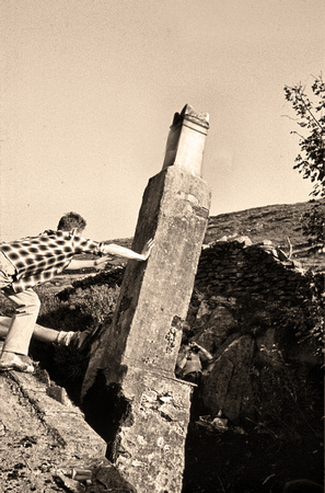 Jack Davison demolishing chimney